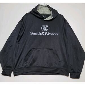 Smith & Wesson Hoodie Black Mens Large Official Liscenced Sweatshirt Polyester
